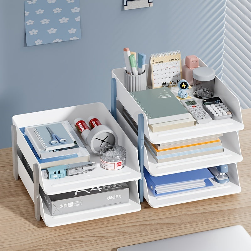 1pc File Rack Storage Box Office Storage Rack Stackable A4 Information Sorting