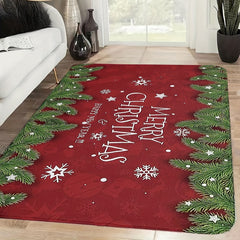 MERRY CHRISTMAS Kitchen Rug Flannel Living Room Carpet Mat