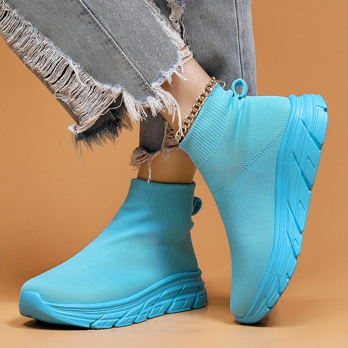 Breathable Slip On Mesh Running Shoes Soft Shock Absorption Outdoor Sneakers