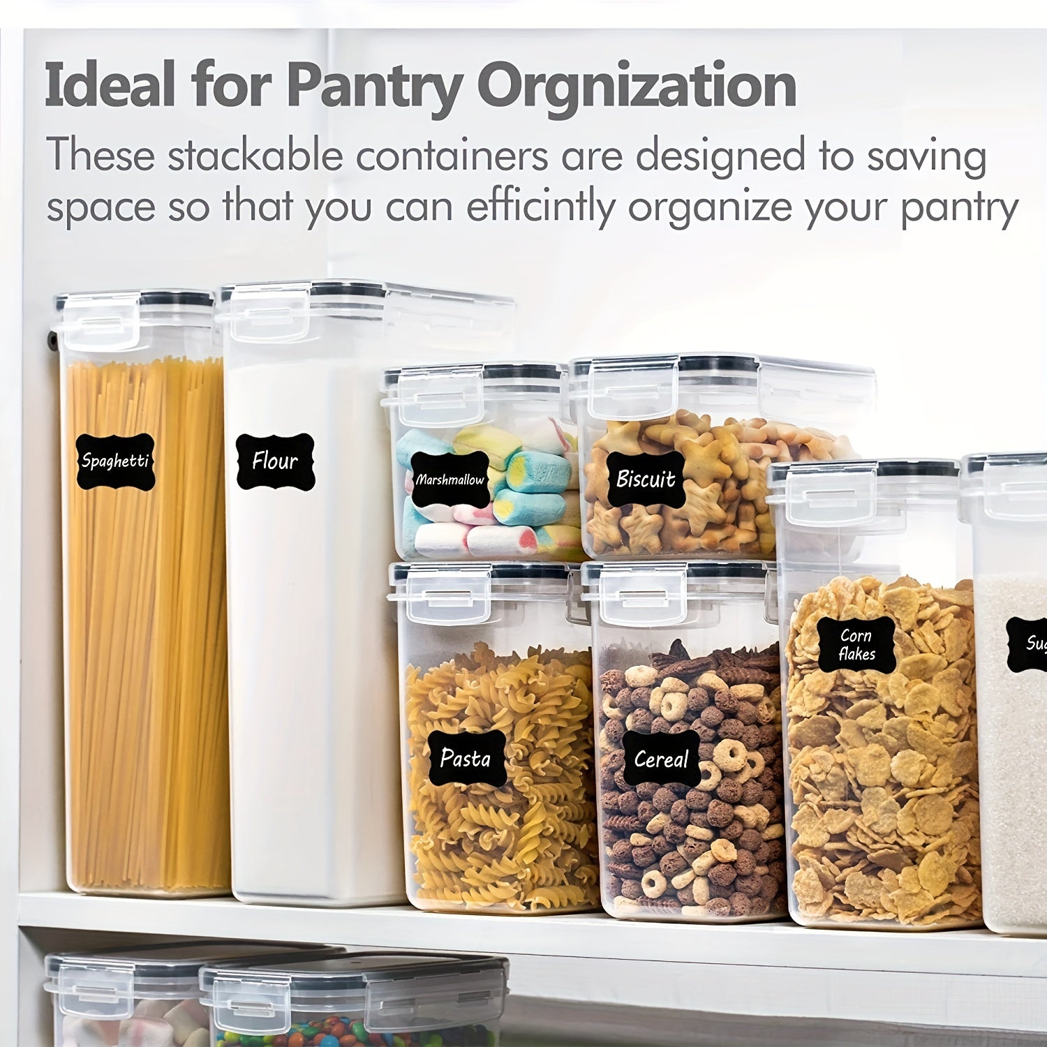 12 Pcs Airtight Pet Food Storage Containers with Labels and Marker