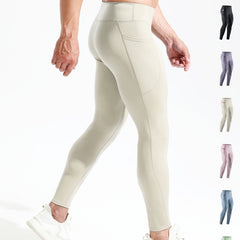 Men's High Waist Compression Legging Tights for Training Fitness