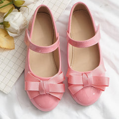 Girls Bowknot Dress Shoes Lightweight Non Slip Flat Sole Shoes