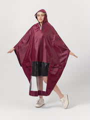Women's Hooded Rain Poncho Jacket Coat Lightweight Raincoat for Cycling