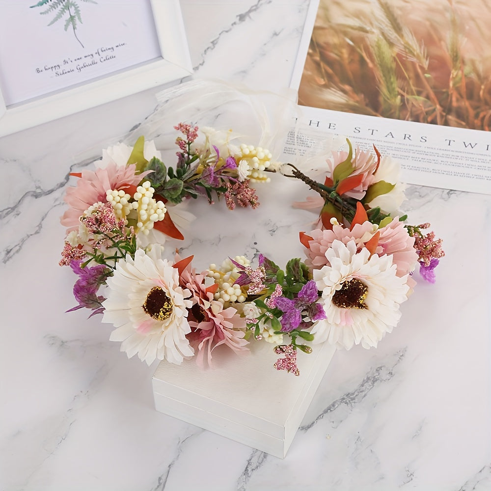 Kids Rose Wreath Hair Accessory for Fairy Girls