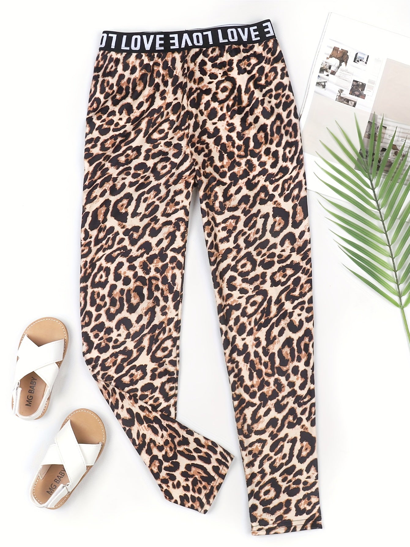 Girl's Leopard Print Footless Leggings Yoga Pants
