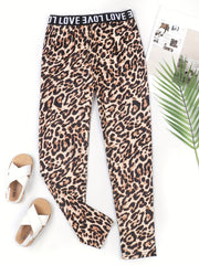 Girl's Leopard Print Footless Leggings Yoga Pants