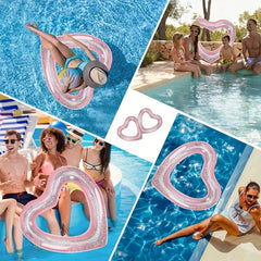 Thick PVC Adult Sequin Inflatable Ring for Couples - Summer Pool Accessory