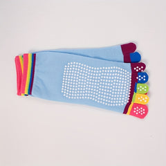 Rainbow Yoga Socks Five Toe Split Non-slip Dance Socks For Pilates Yoga Ballet