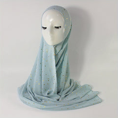 Boho Hot Stamping Chiffon Scarf Thin Hijab Sunscreen Turban Bandana