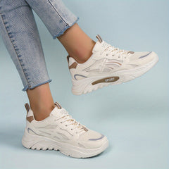 Women's Breathable Mesh Sneakers Lace Up Outdoor Comfort Running Shoes