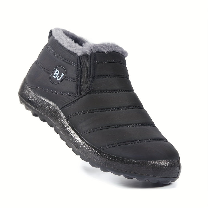 Women's Plush Lined Ankle Boots Waterproof Thermal Slip On Snow Boots