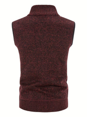 Knitted Sleeveless Cardigan Sweaters Men's Vests for Fall Winter