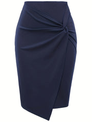 High Waist Pencil Skirt Stretchy Work Business Solid