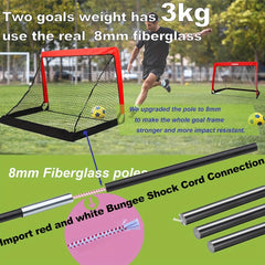 Portable Football Goal Net Foldable Mobile Football Shooting Trainer