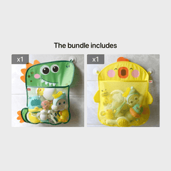 Cartoon Duck Baby Bath Storage Mesh Bag with Suction Cup