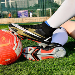 Men's Spiked Football Boots Outdoor Lightning Pattern Anti-skid Soccer Cleats