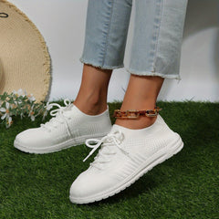 Women's Lightweight Mesh Sneakers Casual Lace Up Outdoor Shoes