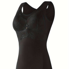 Lace Thermal Tank Top Crew Neck Sleeveless Women's Lingerie