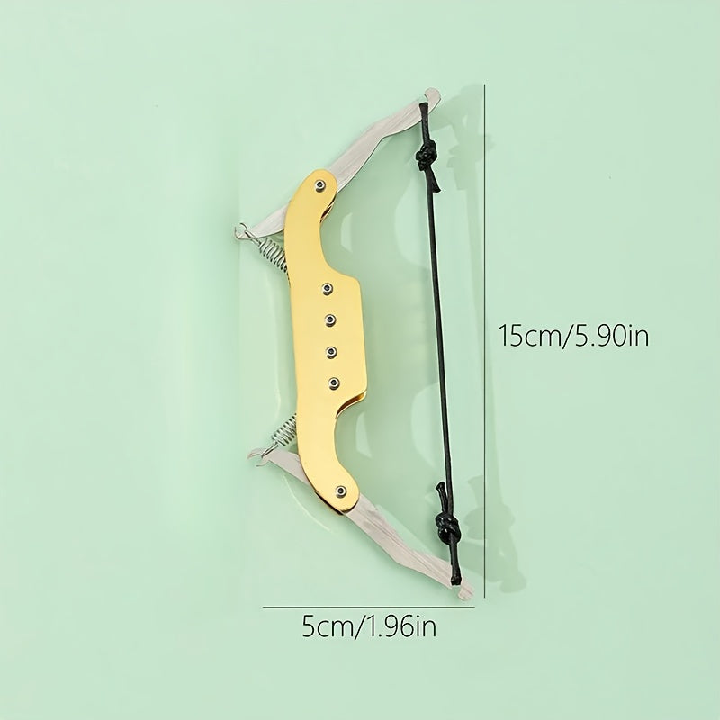 Golden Mini Bow and Arrow Toy Compound Bow Pulley Recurve Bow Toy