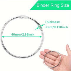 12pcs 5.99 Cm Book Binder Rings Office Loose Leaf Ring Nickel Plated Steel