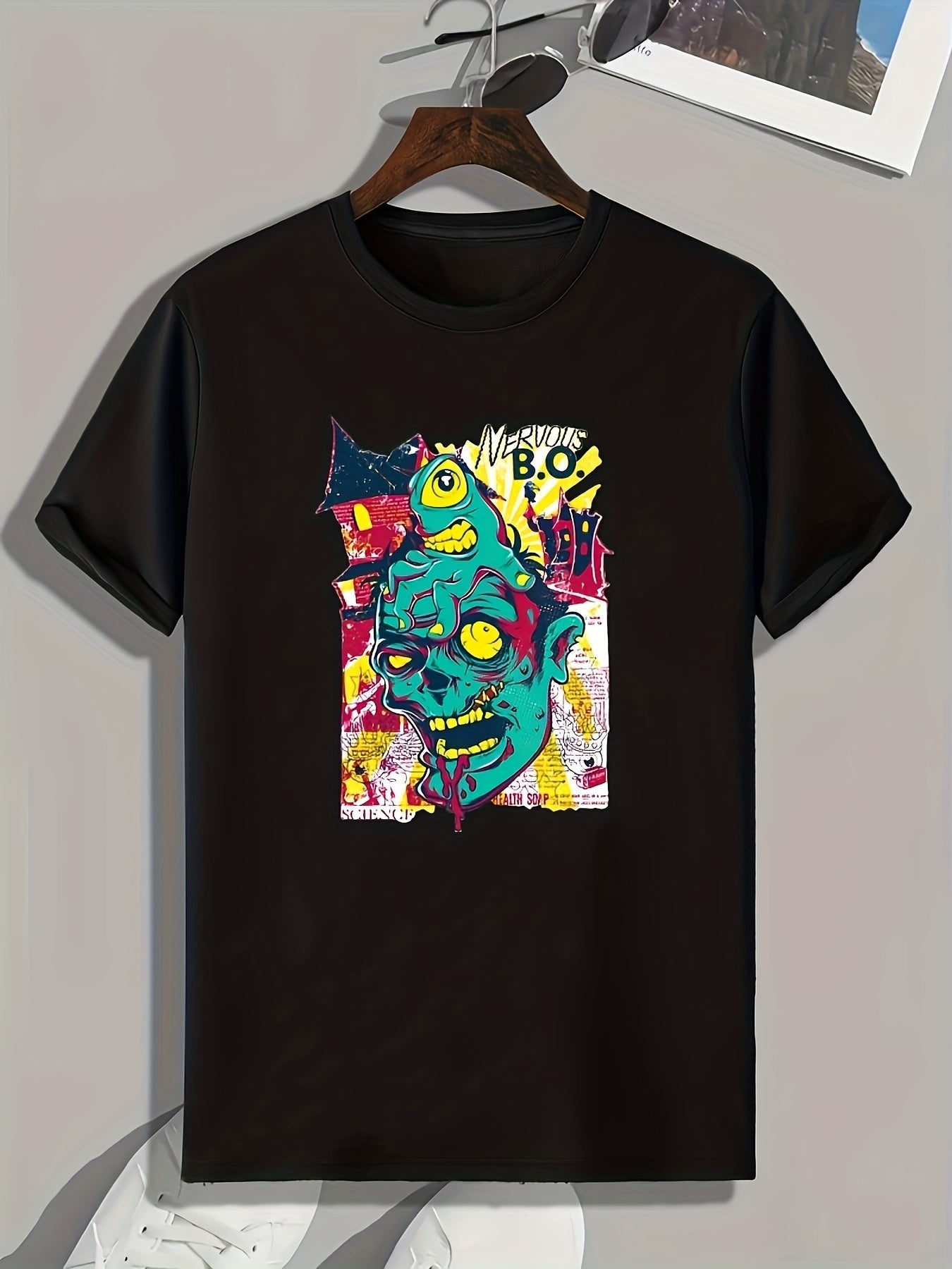 Monster Print Men's GraphicT-shirt Casual Comfy Tees For Summer