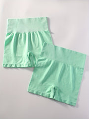 2pcs Solid Sports Shorts Stretchy Sexy Summer Fitness Workout Yoga Shorts