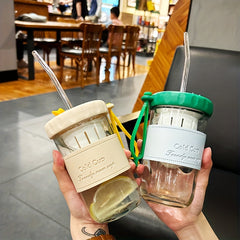500ml Glass Water Bottle With Leather Case