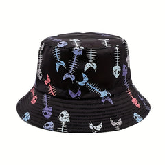 Fishbone Shark Reversible Bucket Hat