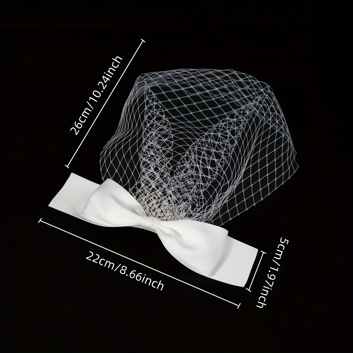 Short Mesh Head Veil With Comb And Satin Bowknot
