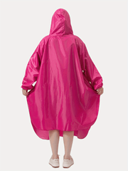 Waterproof Unisex Rain Poncho with Reusable Hood for Cycling
