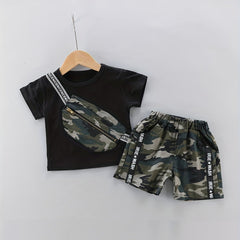 Baby Boys Camouflage Outfit Round Neck T shirt & Shorts Set