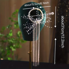 Faux Pearl Hair Tie Tassel Chinese Wedding Bride Accessories