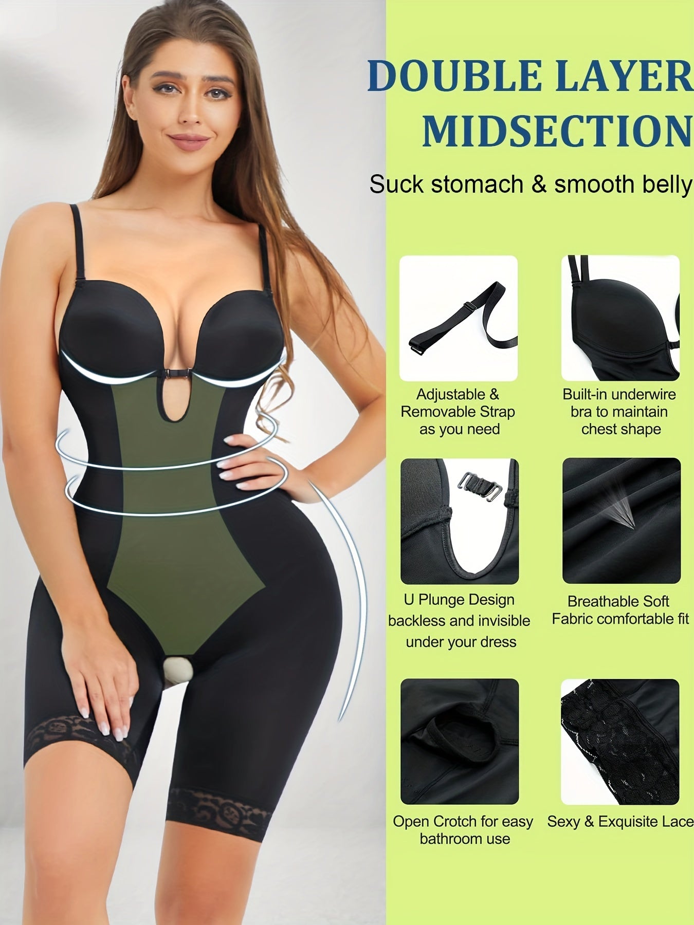 Sports Cami Shapewear Tummy Control Body Shaper Waist Trainer Romper