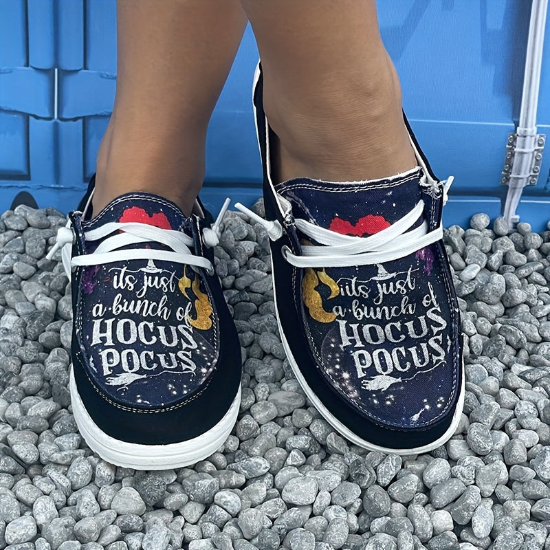 Women's Slogan Print Skateboard Shoes Lightweight Sneakers
