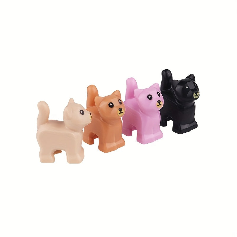 Small Building Blocks Persian Cat Toy Rabbit Doll Lucky Cat Scene Assem