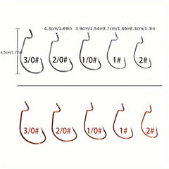 Texas Rig Worm Hooks Offset for Bass Fishing 50 100pcs
