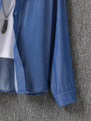 Boys Long Sleeve Button Up Shirt for Autumn and Spring