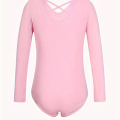 Girls 95 Cotton Solid Long Sleeve Ballet Leotard Comfy Dance Suit