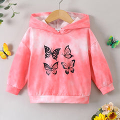 Toddler Tie Dye Butterfly Hoodie Sweatshirt for Girls