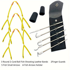 Slingshot Fishing Set Arrow Rubber Band Storage Bag