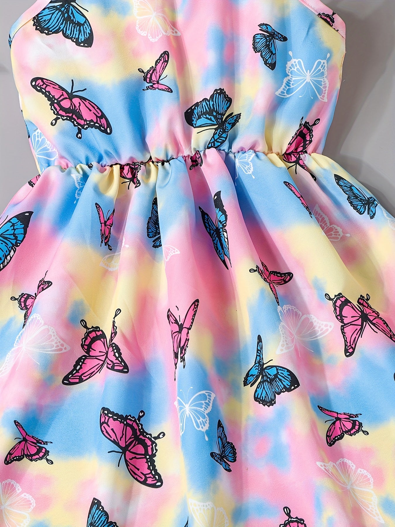 Toddler Girls Tie Dye Butterfly Graphic Cami Dress