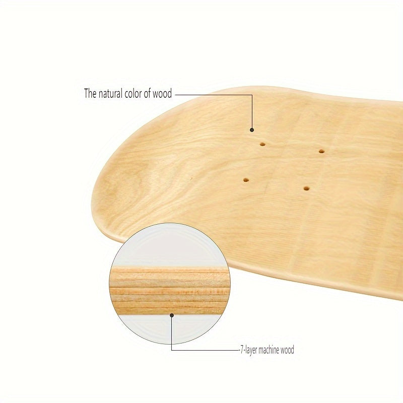 Maple Wood Skateboard Deck With Sandpaper Stickers