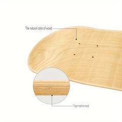 Maple Wood Skateboard Deck With Sandpaper Stickers