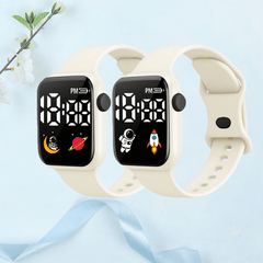 2pcs Square Electronic Watch Set for Students Lightweight Durable Case