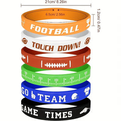 6 Football Theme Bracelets for Party Favors
