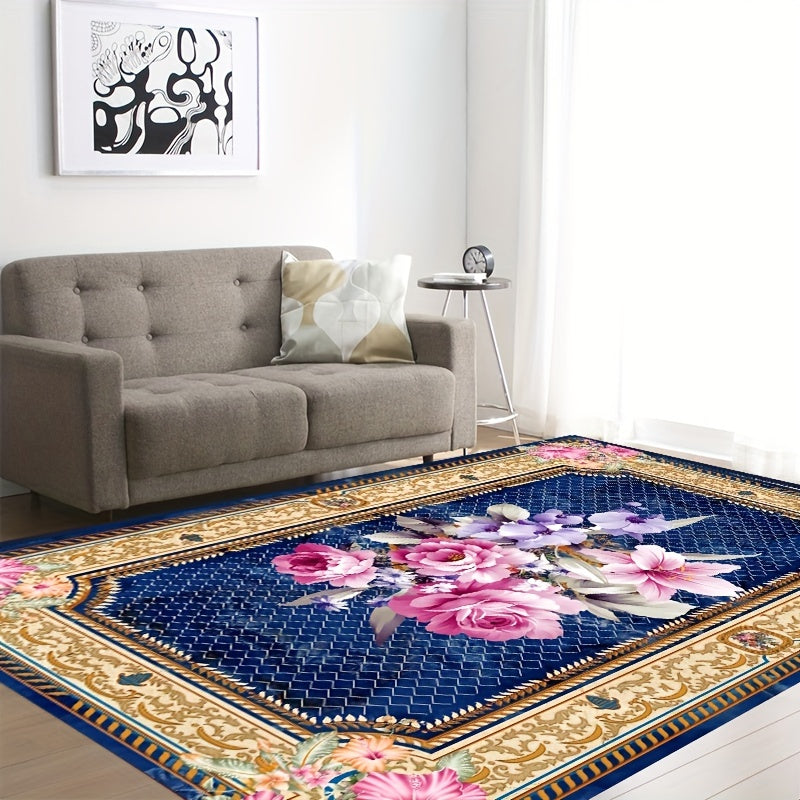 Boho Flower Pattern Kitchen Rug Anti Fatigue Carpet Mat Vintage Non Slip Rugs