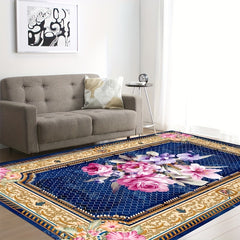 Boho Flower Pattern Kitchen Rug Anti Fatigue Carpet Mat Vintage Non Slip Rugs