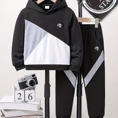 Toddler Boy's Clash 2pcs Hoodie & Sweatpants Set Cartoon Eye Graphic Outfit