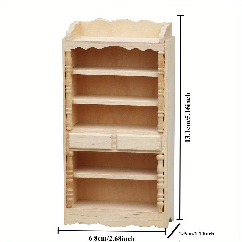 1:12 Scale Wooden Cabinet for Dollhouse Realistic Furniture Solid Wood