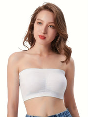 5 Pack Plus Size Tube Bra Set, High Stretch, Wireless, Removable Padding